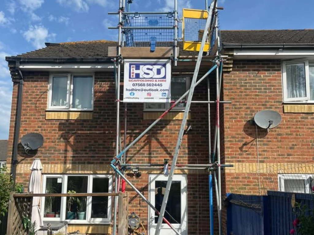 Project showing domestic scaffolding