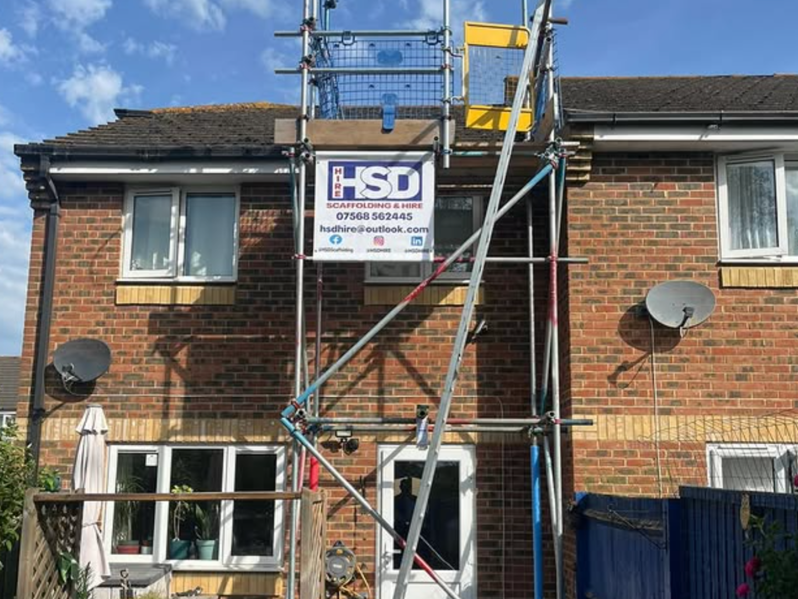 Project showing domestic scaffolding