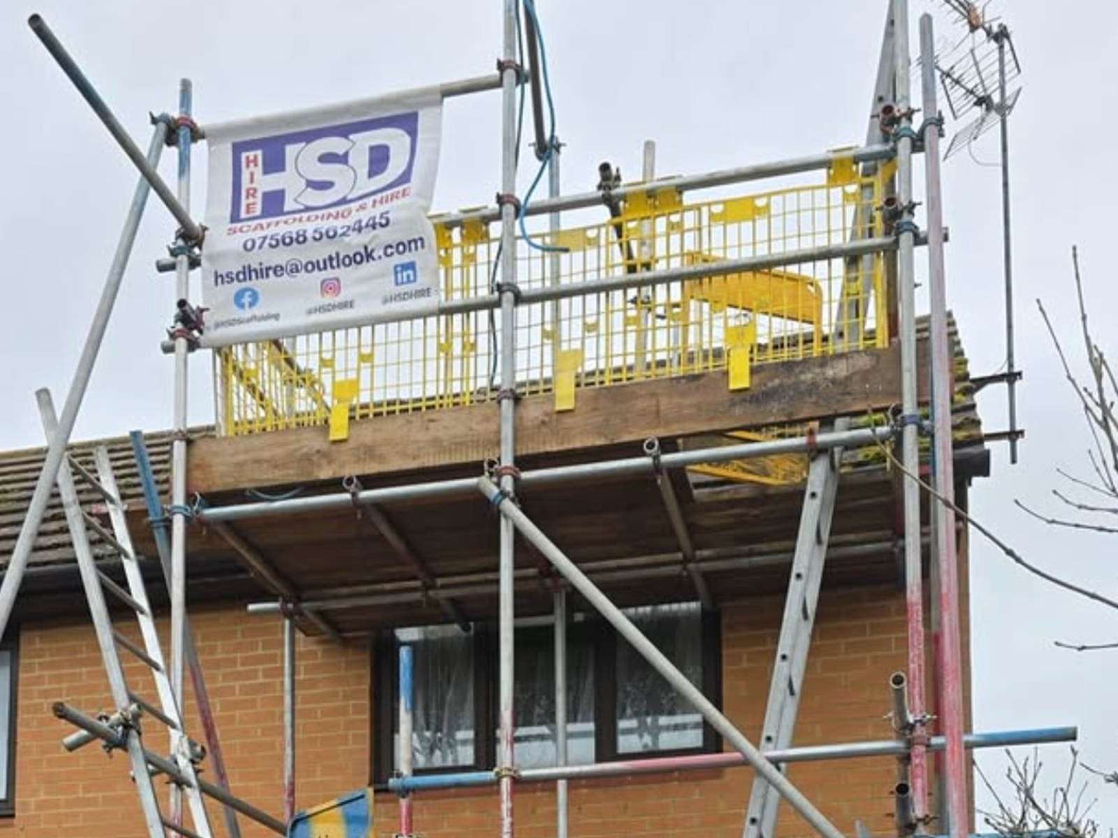 Project showing domestic scaffolding