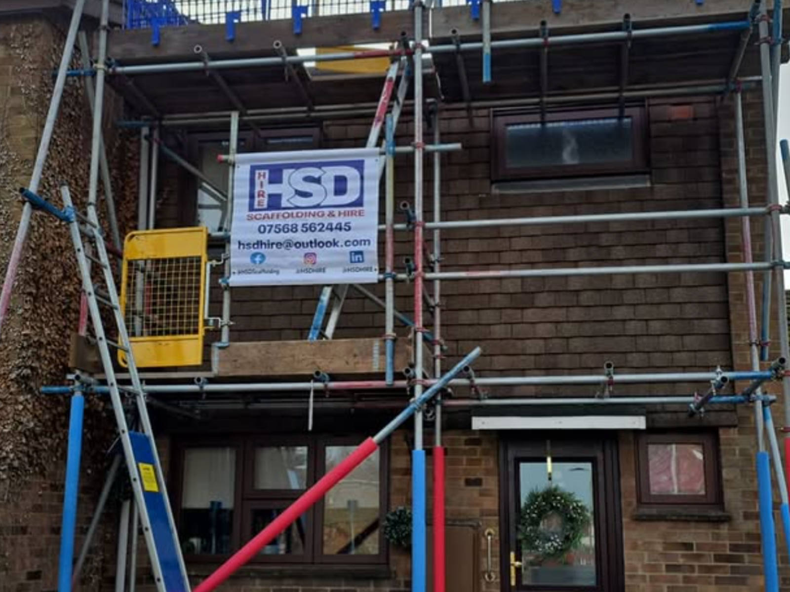 Project showing domestic scaffolding