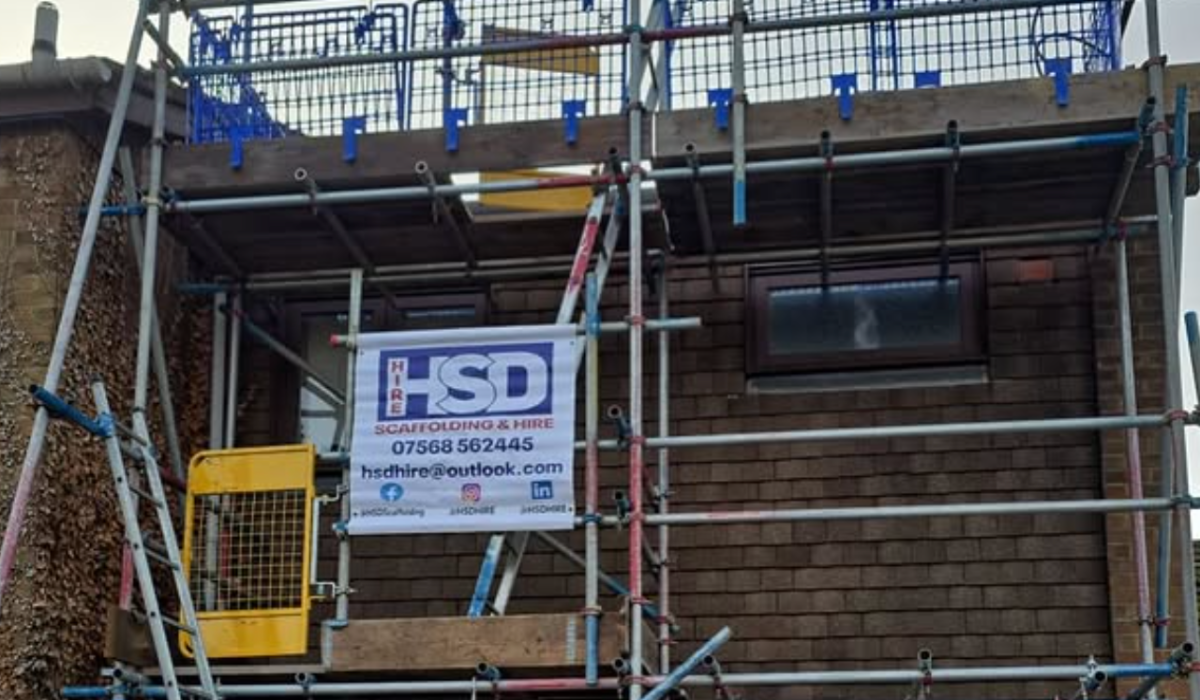 Project showing domestic scaffolding