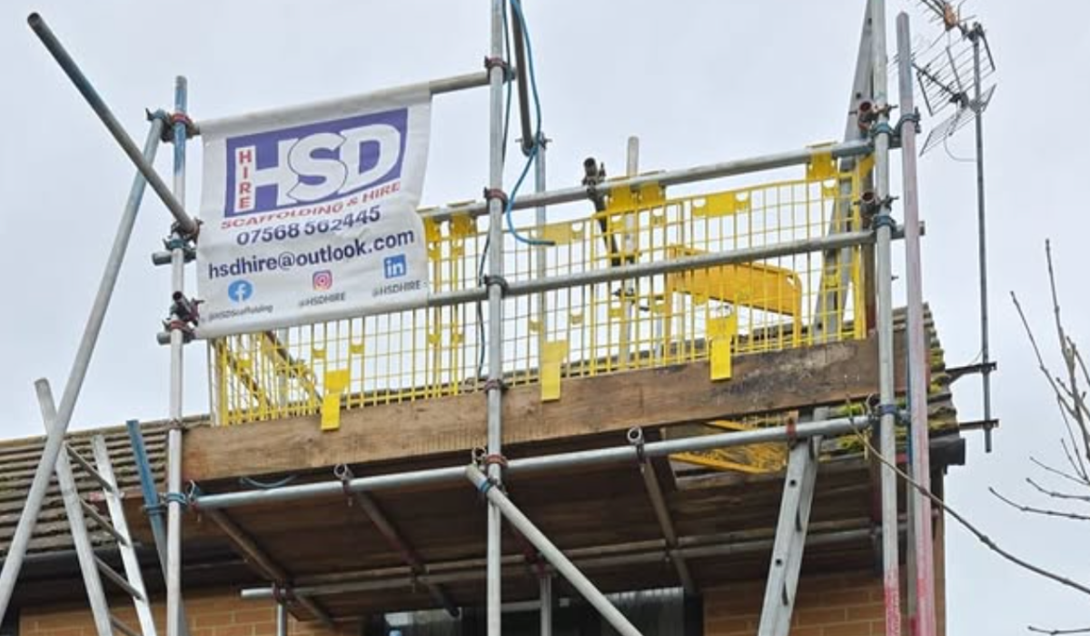 Project showing domestic scaffolding