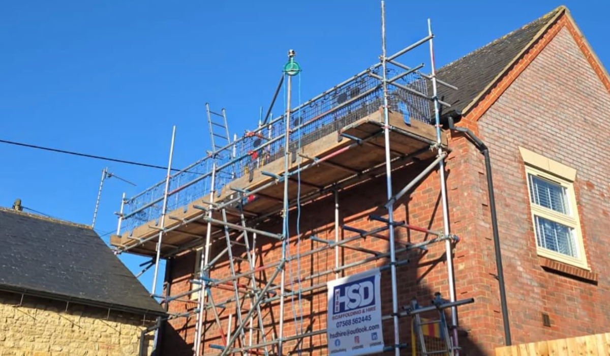 Project showing domestic scaffolding