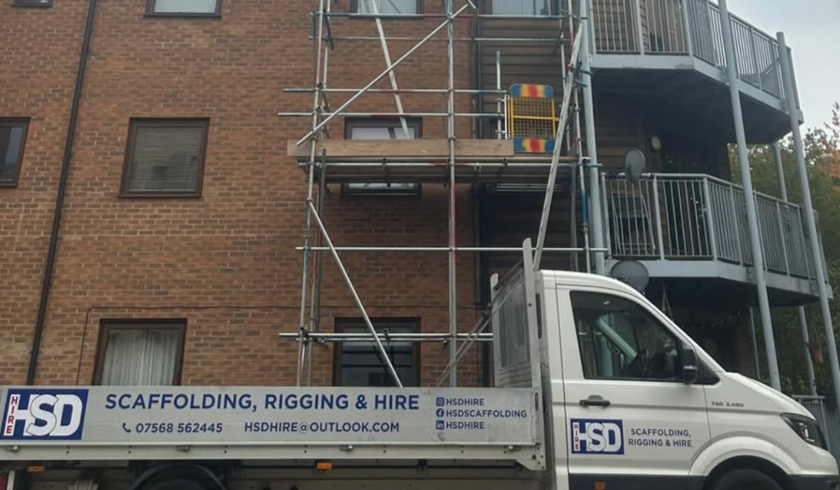 Project showing domestic scaffolding