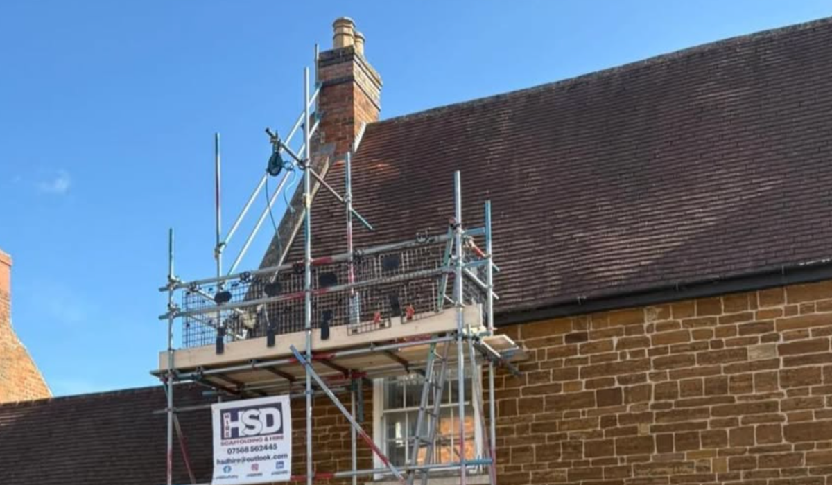 Project showing domestic scaffolding