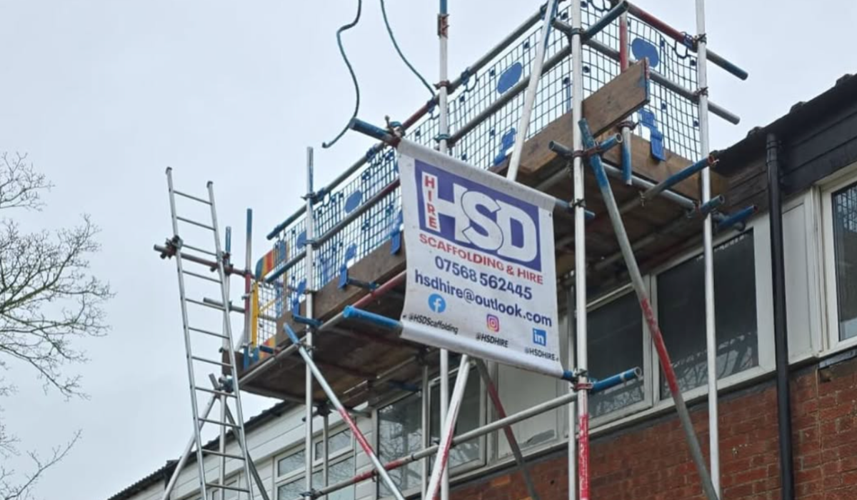Project showing domestic scaffolding
